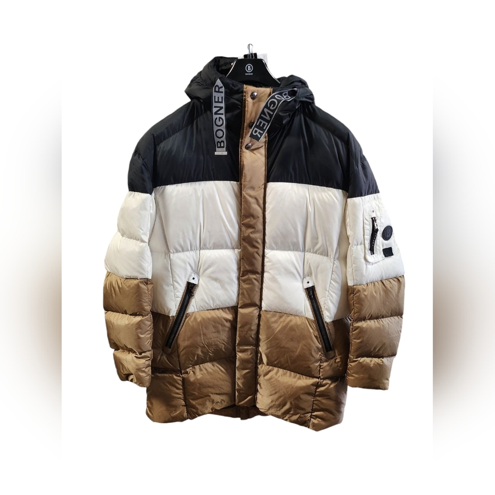 Bogner x Limonta Men's Jones Down Jacket Camel/Off-White/Black Size XL/44
